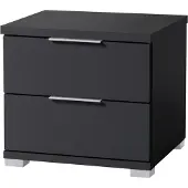 Pol-Power Beimöbel Nachtkommode 2 Schubkästen Holzwerkstoff Dekorfolie 46x43x42 cm