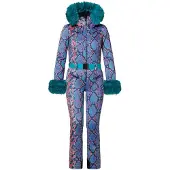 Goldbergh Skianzug Zafira Faux Border Damen Snake Turquoise-Größe 40