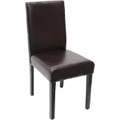 Mendler Esszimmerstuhl Littau, Küchenstuhl Stuhl, Kunstleder braun, dunkle Beine