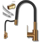 Granitan | GRADO - Küchenarmatur - Flexibler Auslauf - 360° schwenkbar - Gold - Messing - Keramikkopf