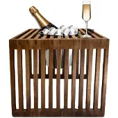 COOTAB Cooler Table Beistelltisch "3-in-1 Loungetisch mit Edelstahl-Kühler Mykonos 40 cm braun", braun, B:40cm H:40cm, Tische, Beistelltisch, Wetterfest, Pflegeleicht, Hitzebeständig