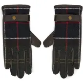 Barbour für Damen. LGL0133 Braune Aubrey Tartan Lederhandschuhe (L), Lässig