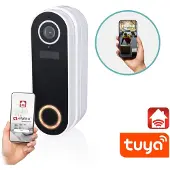 Alpina Smart Home Video-Türklingel mit Kamera und Wifi - Full HD - Gegensprechanlage - Betrieb mit internen wiederaufladbaren Batterien - Nachtsicht - Bewegungssensor - IP65 - Weiß
