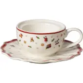 Villeroy & Boch Weihnachtsfigur "Teelichthalter Kaffeetasse Toy's Deligth Decoration ø 9,8 cm bunt", bunt, Dekofiguren, Weihnachtsfigur
