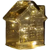 Coen Bakker Anna's Collection LED-Haus aus Glas, bernsteinfarben, H14 cm