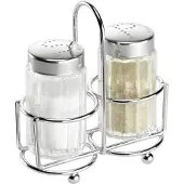 Westmark Traditionell Menage Salz und Pfeffer, 3-teilig 63112260 , 1 Set = 2 Streuer inkl. Ständer