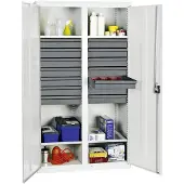 Stumpf Werkzeug- und Materialschrank Serie 3000 lichtgrau + 14 Schublade 100 mm + Mitteltrennwand + 4 Auszugsböden - 3004407