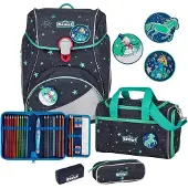 Scout Schulranzen LED Alpha Set 4-teilig Sternenhimmel dunkelblau