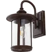 LINDBY Außenwandlampe Zayn, rostfarben, Glas, IP23