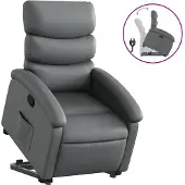 vidaXL Relaxsessel mit Aufstehhilfe Grau Kunstleder
