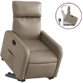 vidaXL Relaxsessel mit Aufstehhilfe Cappuccino-Braun Kunstleder