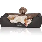 Knuffelwuff Cuddlewuff orthopädisches Hundebett Outback aus lasergepolstertem Kunstleder XXL 120 x 85cm schwarz/braun