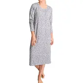 Tom Tailor Nachthemd "Victoria" Ohne Taschen Mit Print, 3/4-Ärmel, Rundhalsausschnitt, feminin, Viskosemix