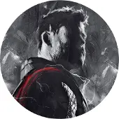Komar Fototapete "Vlies selbstklebend - Avengers Painting Thor - Größe 125 x 125 cm" bedruckt glatt Kinderzimmer