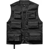 Brandit moderne Herren Jacke Reißverschluss Taschen Schwarz