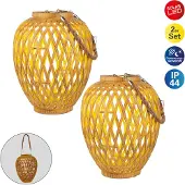 Naeve LED Solarleuchte "2er Set Korb- / Solardekoleuchte "CESTO" 1 Stk. Warmweiß Inkl. Dämmerungssensor