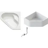 OTTOFOND Badewannen Set Minerva 135 x 135 cm weiß glänzend glatt 924021