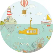 Komar Fototapete "Vlies selbstklebend - Underwater - Größe 125 x 125 cm" bedruckt glatt Wohnzimmer, Schlafzimmer