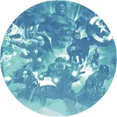 Komar Fototapete "Vlies selbstklebend - Avengers Blue Power - Größe 125 x 125 cm" bedruckt glatt Kinderzimmer