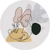 Komar Fototapete "Vlies selbstklebend - Minnie Line Art - Größe 125 x 125 cm" bedruckt glatt Kinderzimmer