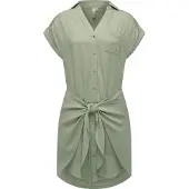 Ragwear Blusenkleid "Bahaya" Brusttasche stylisches Damen Sommerkleid mit Bindeband