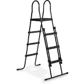 Exit Pooltrap Framehoogte 108-122cm, Poolladder, Anti-Rutsch, Opklapbaar, Pool-Zubehör, Schwarz