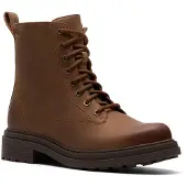 Clarks Schnürboots "Orinoco 3 Style", Damen, Gr. 37,5, Textil, braun, Leder, Schuhe Schnürboots, Stiefel, Schnürboots mit Blockabsatz