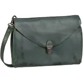 Harold's Leder Umhängetasche Fold Handbag Clutch Green dunkelgrün