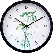 Nextime Wanduhr Anethium Kunststoff schwarz Ø 30,5 cm Innen/Außen Gartenuhr