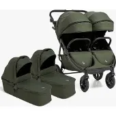 Beemoo BFF60 2 Geschwisterwagen inkl. Liegewannen, Dark Forest, Doppelkinderwagen