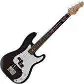 Gear4Music LA Shortscale-Bassgitarre von Schwarz