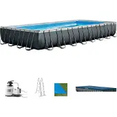 Intex , Frame Swimming Pool Set "Ultra Quadra XTR", anthrazit, 975 x 488 x 132 cm, Inkl. Sandfilteranlage