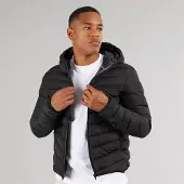 Brave Soul Herren Grantplain Pufferjacke Schwarz
