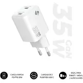 Subblim Gan 2x Usb-c Wandladegerät 35w