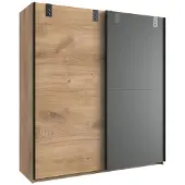 Wimex Schwebetürenschrank Liverpool Schrank Eiche und graphit 180x198 cm