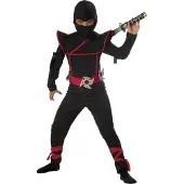 Metamorph Ninja Fighter Kostüm für Kinder schwarz
