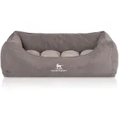 Knuffelwuff orthopädisches Hundebett mit wendbarem Kissen Baltimore 120 x 80 cm, grau