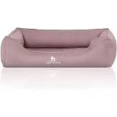 Knuffelwuff Orthopädisches Wasserabweisendes Hundebett Leon aus Velours mit Handwebcharakter XXL 120 x 85cm Rosa