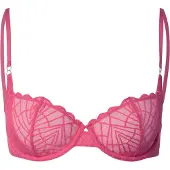 Triumph Balconette-BH "That Night In Vegas", Damen, Gr. 85, Cup D, rosa (flashy pink), Mesh, Spitze, Obermaterial: 87% Polyamid, 13% Elasthan, BHs Balconette-BH, Komfort-Bügel, Spitze, Mesh
