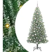 vidaXL Künstlicher Weihnachtsbaum Beschneit mit LED Licht 180 cm 3396817