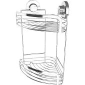 Cornat Duschregal "3 in 1 - Zwei extra höhe Körbe - Zur Eckmontage - Duschablage" 3 Befestigungsoptionen mit Saugnapf, Klebepad & Bohren - Verchromt
