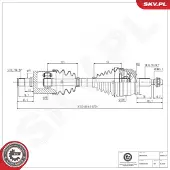 ESEN SKV 40SKV112 Antriebswelle Vorne Links für VW Transporter V Bus (7HB, 7HJ, 7EB, 7EJ, 7EF, 7EG, 7HF, 7EC) Multivan V Transporter V Kastenwagen