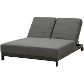 CLEMENTO Beziers Doppel Loungeliege Aluminium mit Rollen Sunbrella