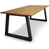 CLEMENTO Darlington Gartentisch 220x100 cm Aluminium/Teak Anthrazit