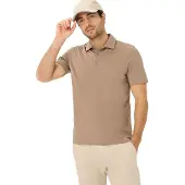 Brax Braunes Polo kurzer Ärmel Baumwolle