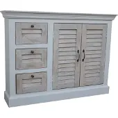 LC Home Hampton Sideboard aus Mangoholz mit Lamellenfront
