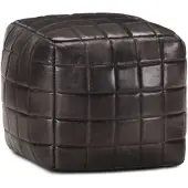 vidaXL Pouf Schwarz 40 x 40 x 40 cm Echtes Ziegenleder