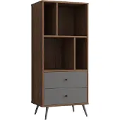 SalesFever Bücherregal Walnuss/Grau