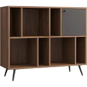 SalesFever Bücherregal breit Walnuss/Grau