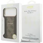 GUESS case passend für IPHONE 17 Pro Max kompatibel mit MagSafe GUHMP17XPG4SEMCW (PU W/ 4G Stripe) brown